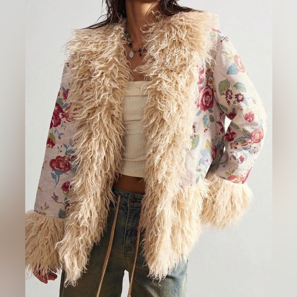 Shein Floral Brocade Bohemela Coat